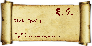 Rick Ipoly névjegykártya